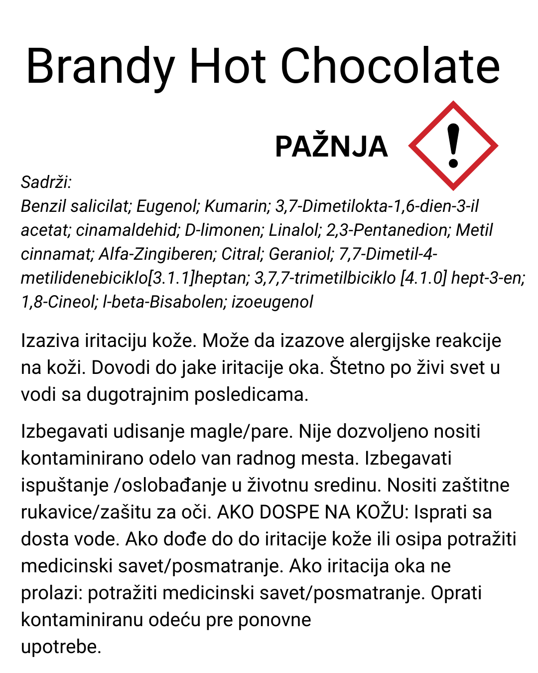Miris za sveće Brandy Hot Chocolate