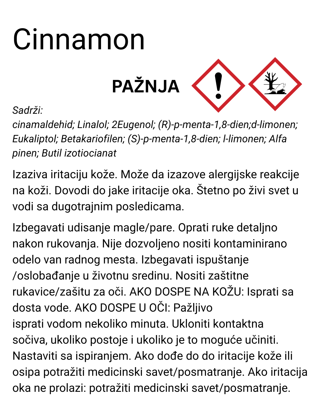 Miris za sveće Cinnamon