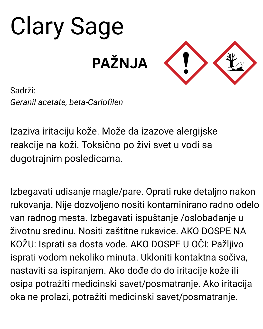 Miris za sveće Clary Sage