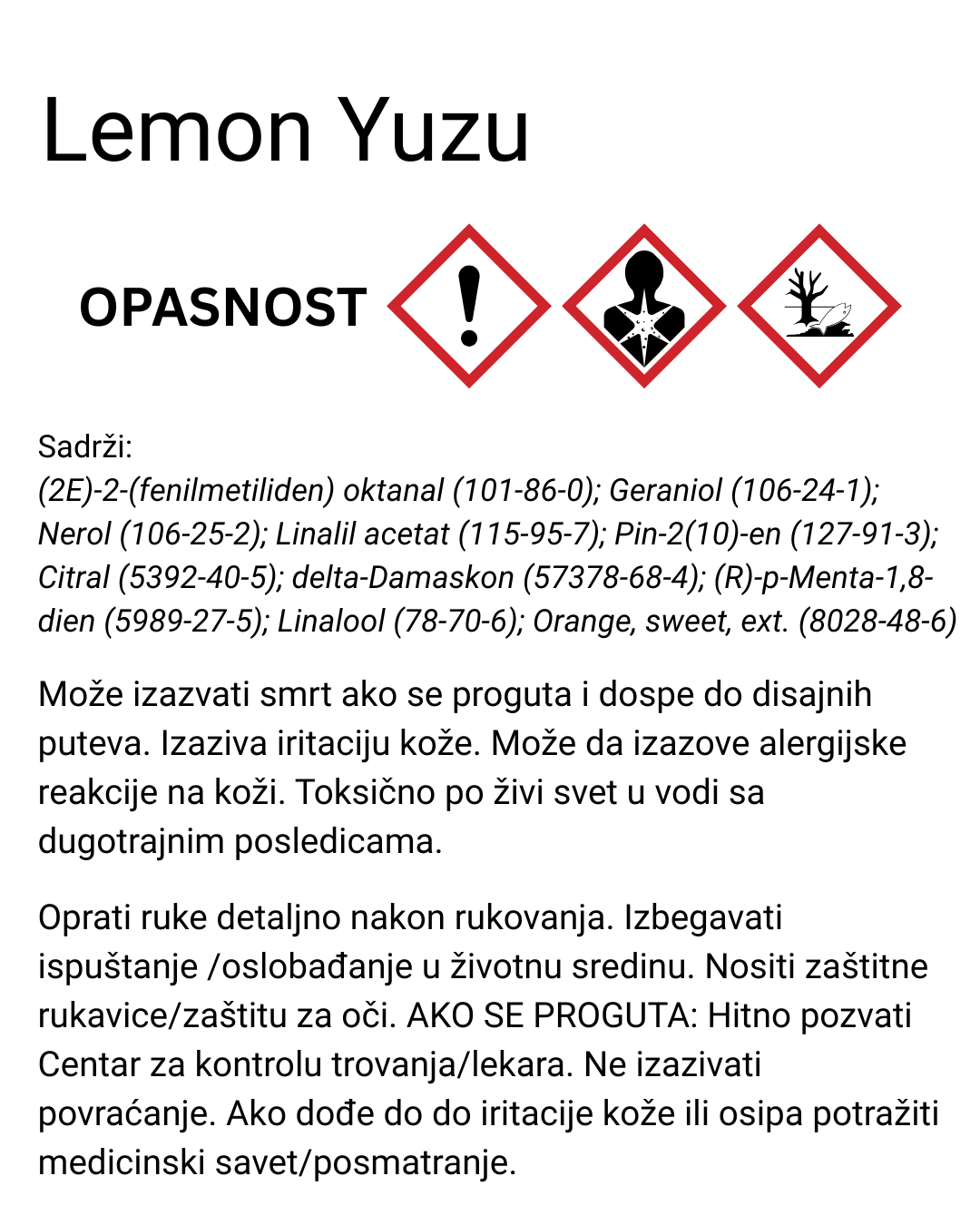 Miris za sveće Lemon Yuzu