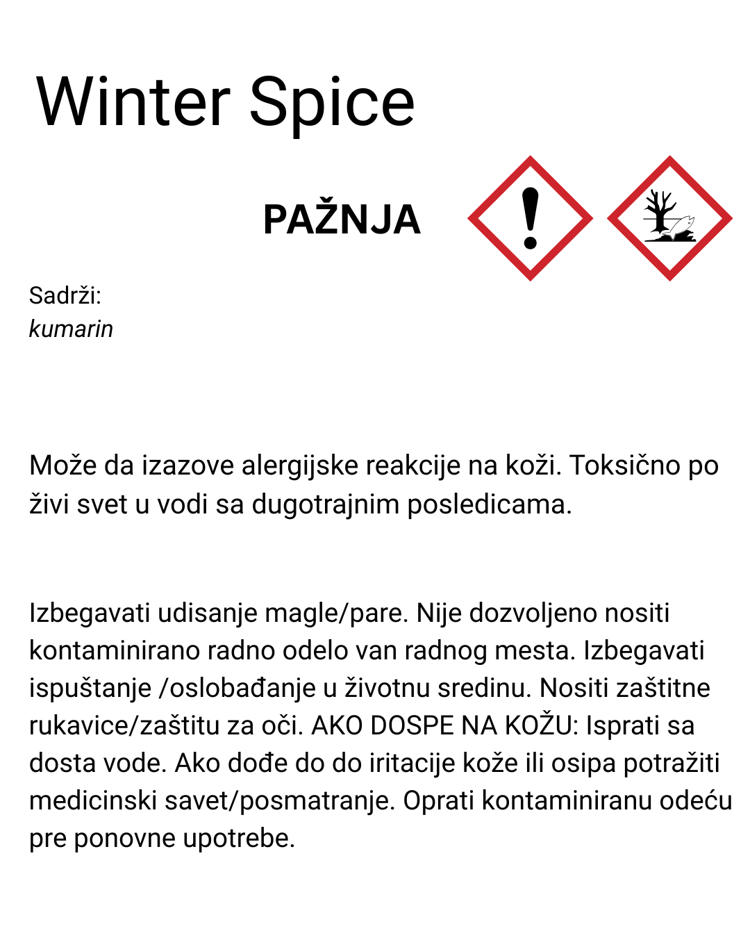 Miris za sveće Winter Spice