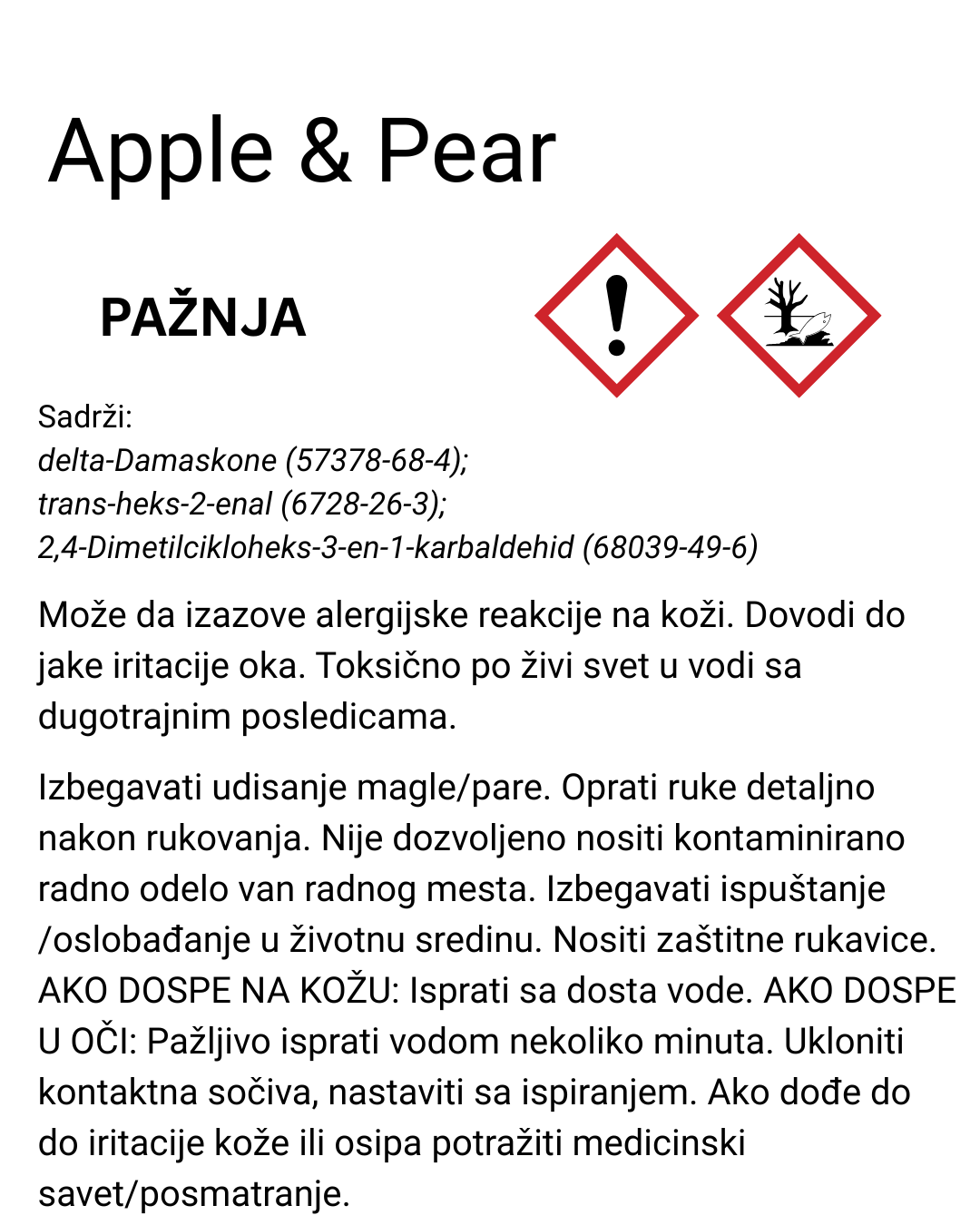 Miris za sveće Apple & Pear