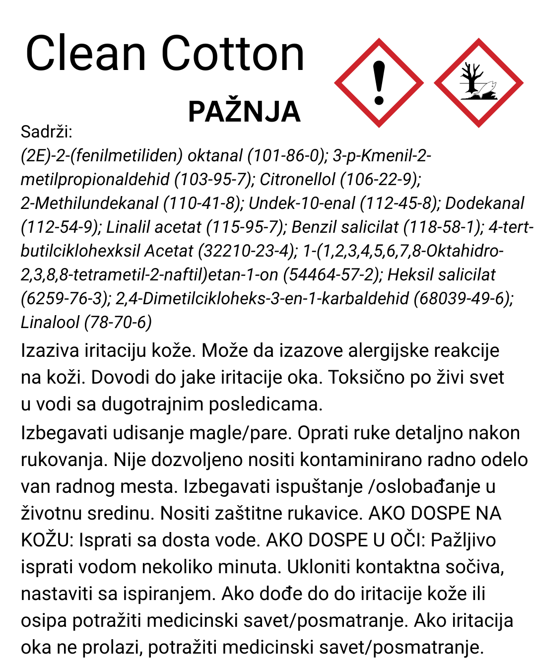 Miris za sveće Clean Cotton