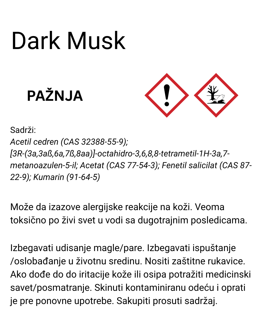 Miris za sveće Dark Musk