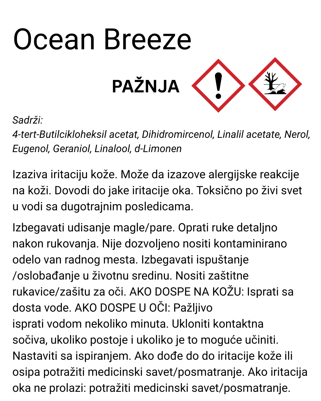 Miris za sveće Ocean Breeze V2