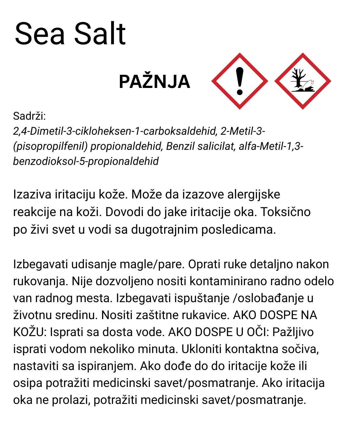 Miris za sveće Sea Salt