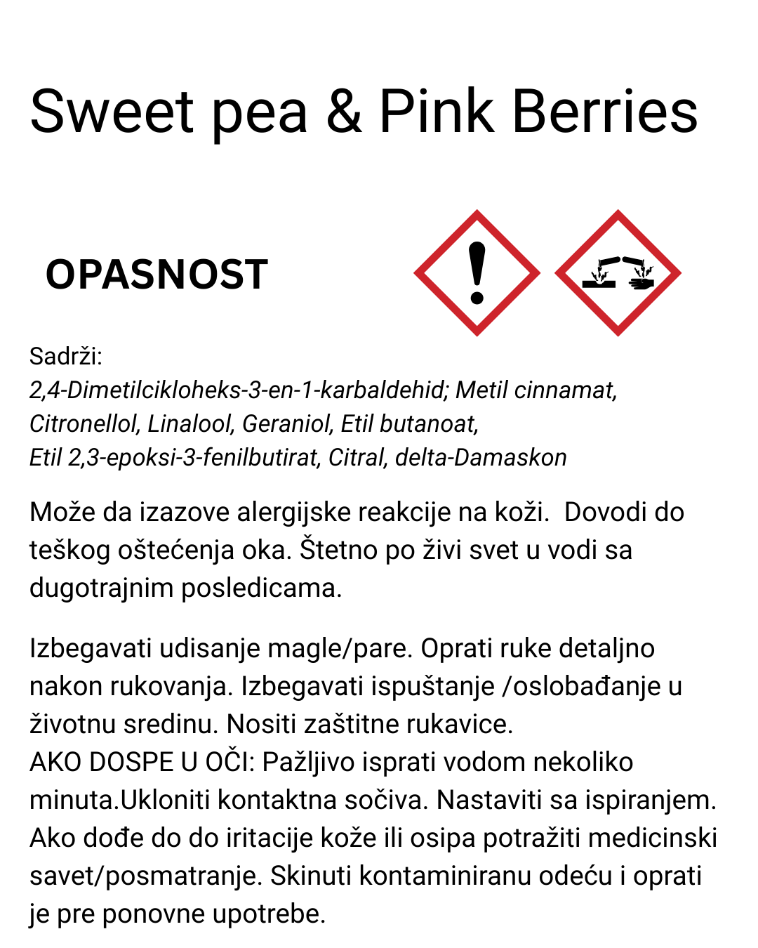 Miris za sveće Sweet Pea & Pink Berries